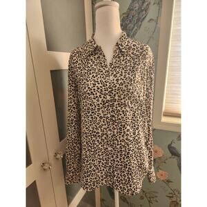 Equipment 100% Silk Leopard Print Blouse - S